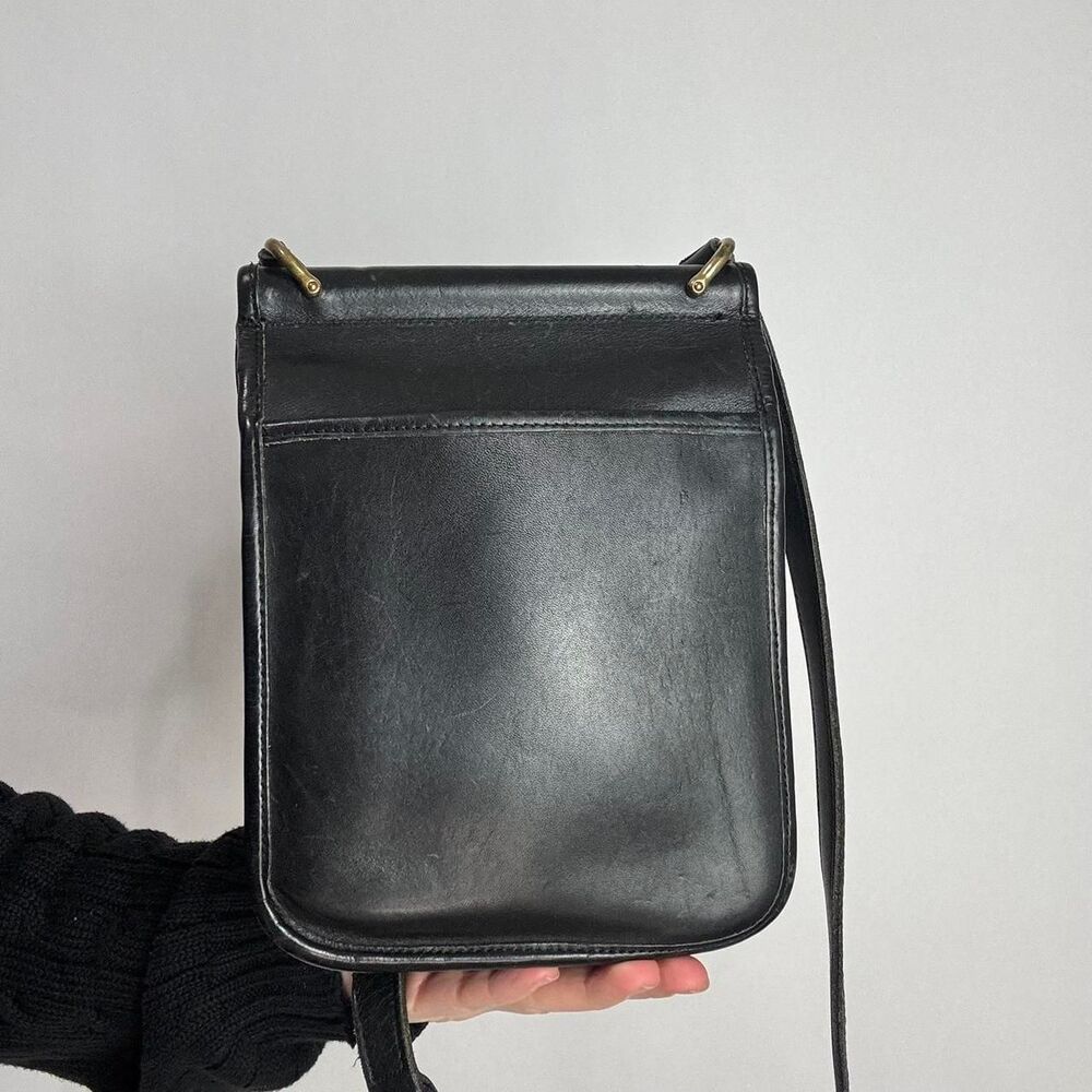 Coach Murphy Vintage 80s 90s Black Genuine Leather Crossbody Bag 9930 - Picture 3 of 7